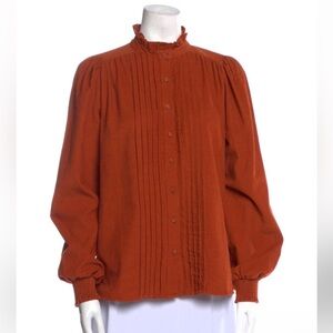 Banjanan Terracotta Pleated Blouse